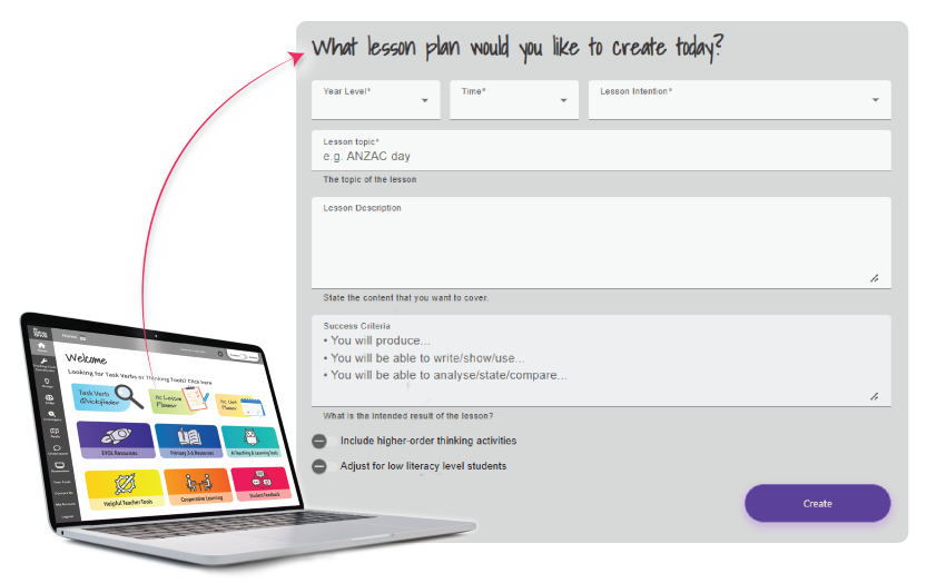 ITC Thinkdrive on a lesson-planner