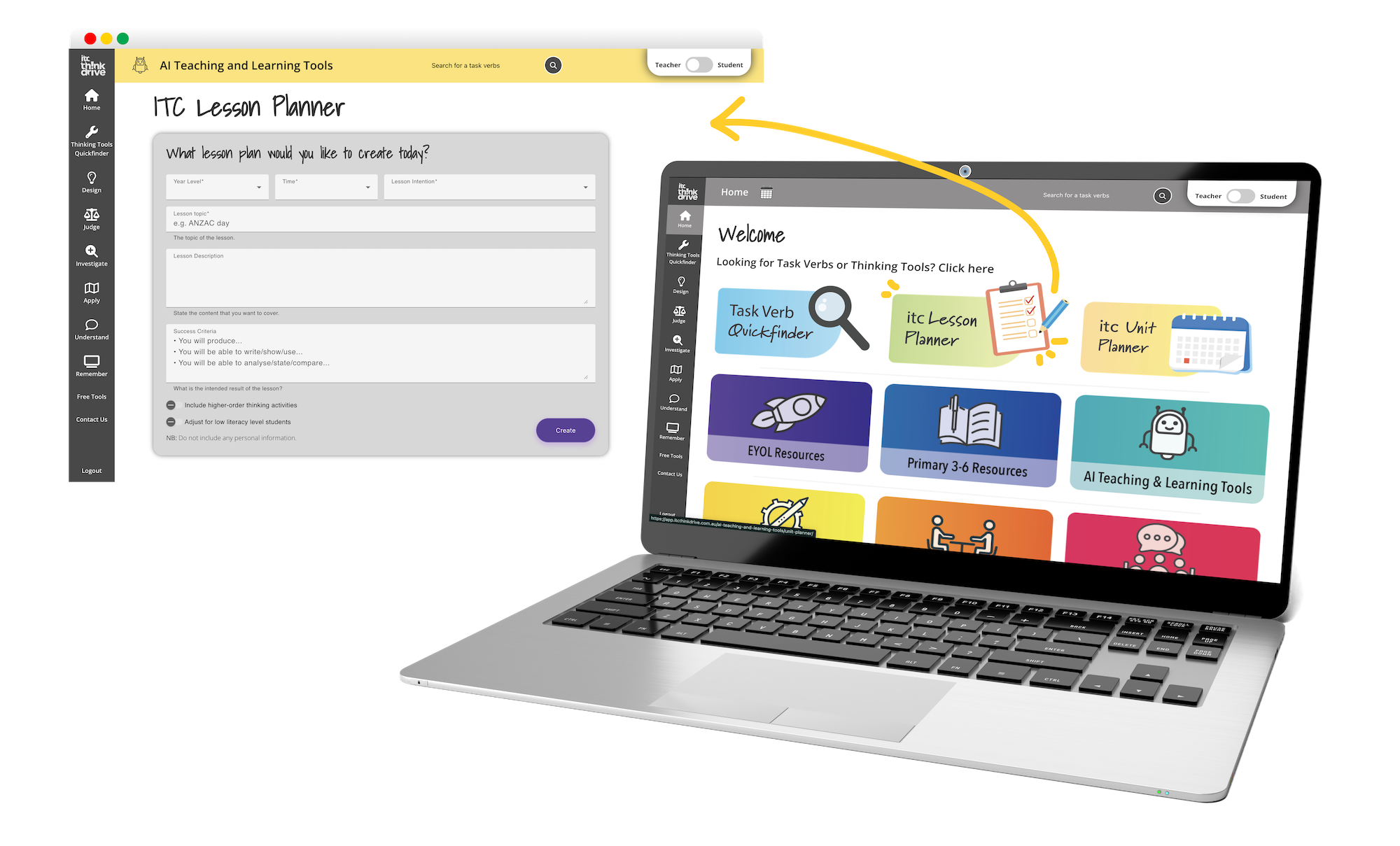 ITC Thinkdrive on a unit-planner