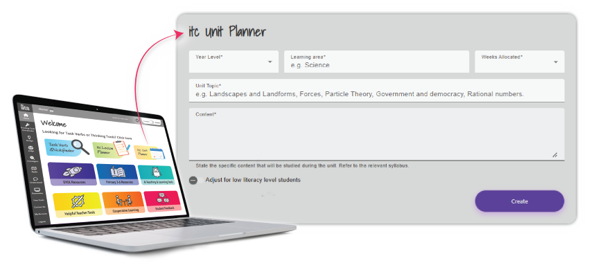 ITC Thinkdrive on a unit-planner